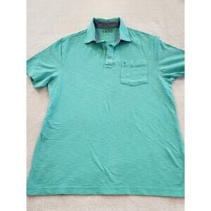 IZOD‎ Polo Shirt Short Sleeve Pocket Logo Cotton Golf 45CT087 Green Teal Men's M